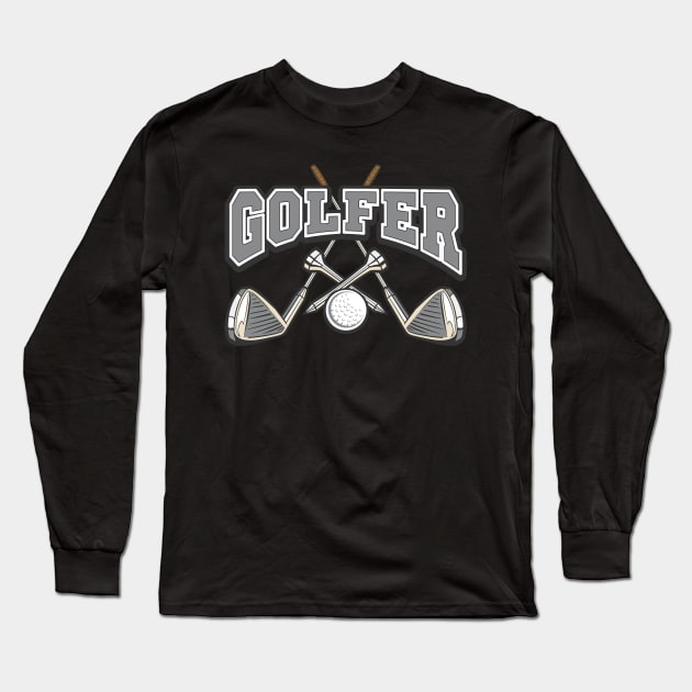 Golfer Long Sleeve T-Shirt by RadStar